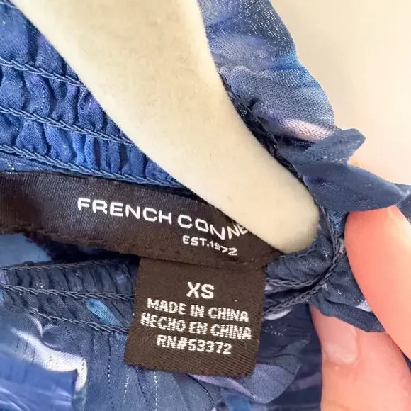 French Connection Anifrida Arica Pleat-Sleeve Top Women’s XS Blouse, Long Sleeve - Picture 5 of 9